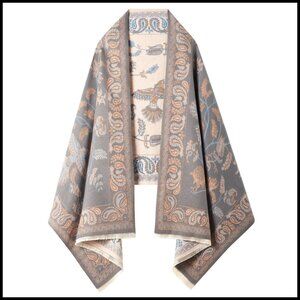 Reversible Pashmina Shawl Wrap Cashmere-Like Fabric Elegant Chic Versatile